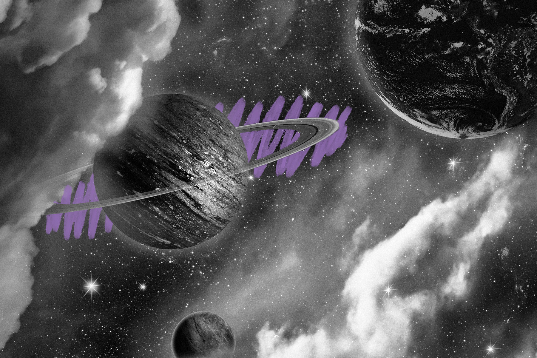 Galaxy with Uranus planet