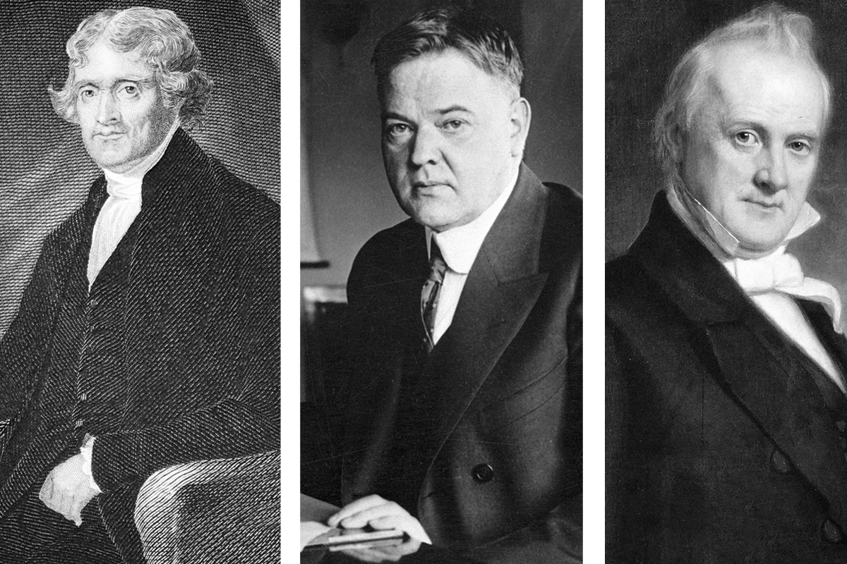 Jefferson (left), Hoover (center), Buchanan (right)