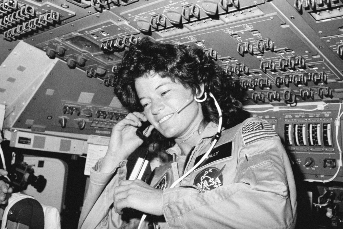 Sally Ride in space, 1983