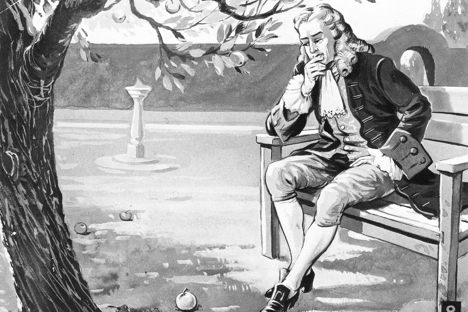Isaac Newton with an apple