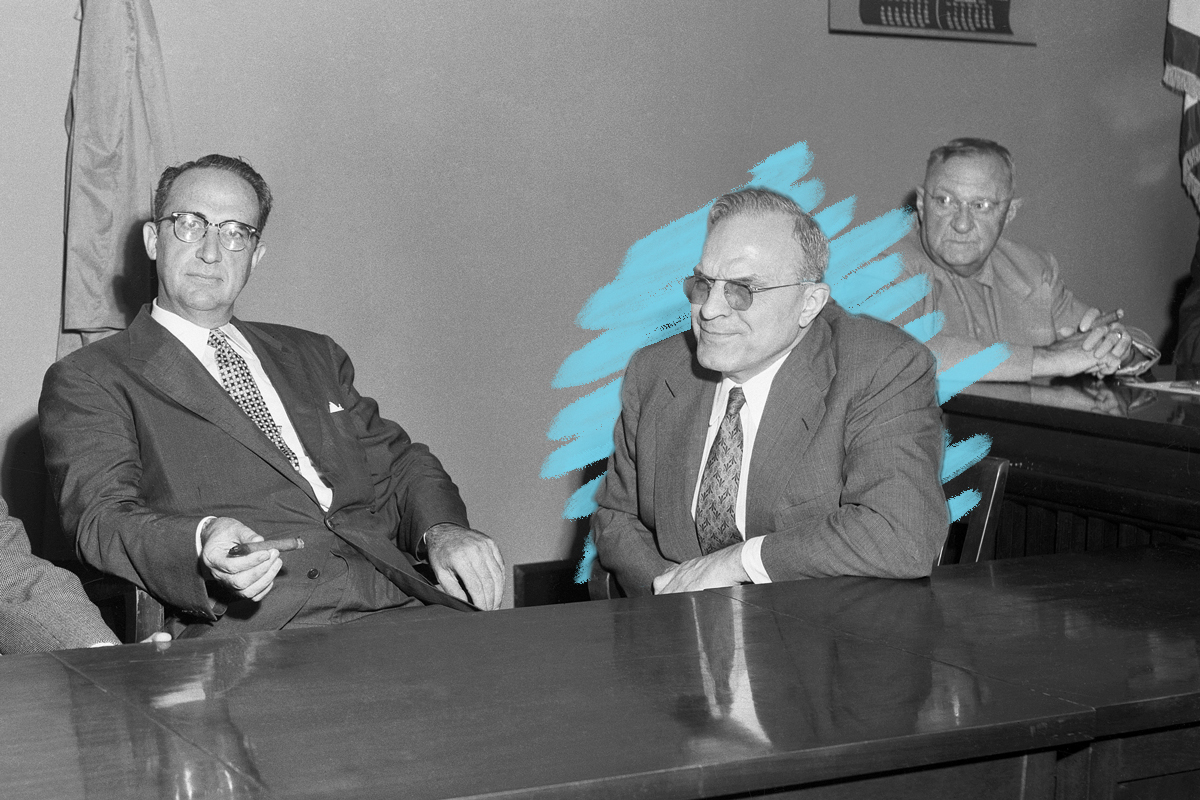 Ralph Teetor in a union leaders meeting