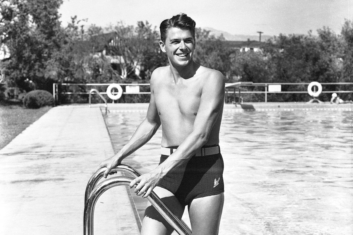 Ronald Reagan at the pool