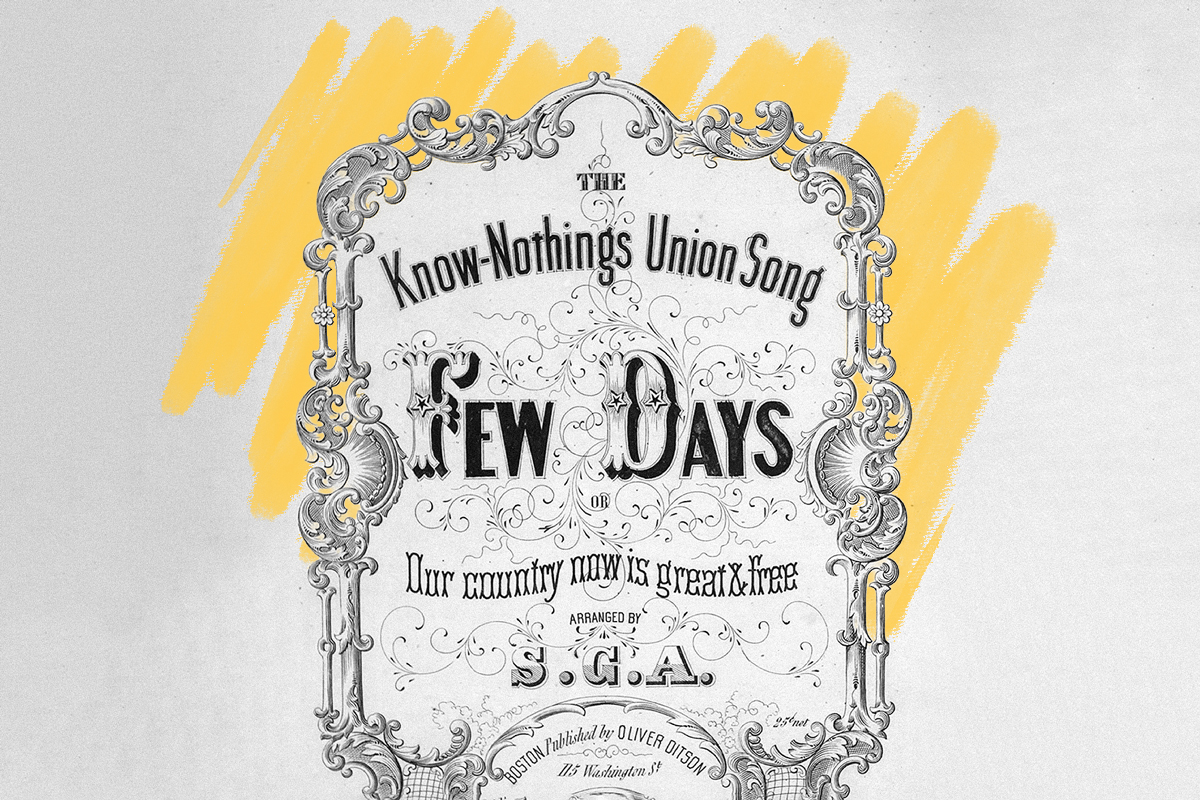 Sheet music for a Know-Nothings song