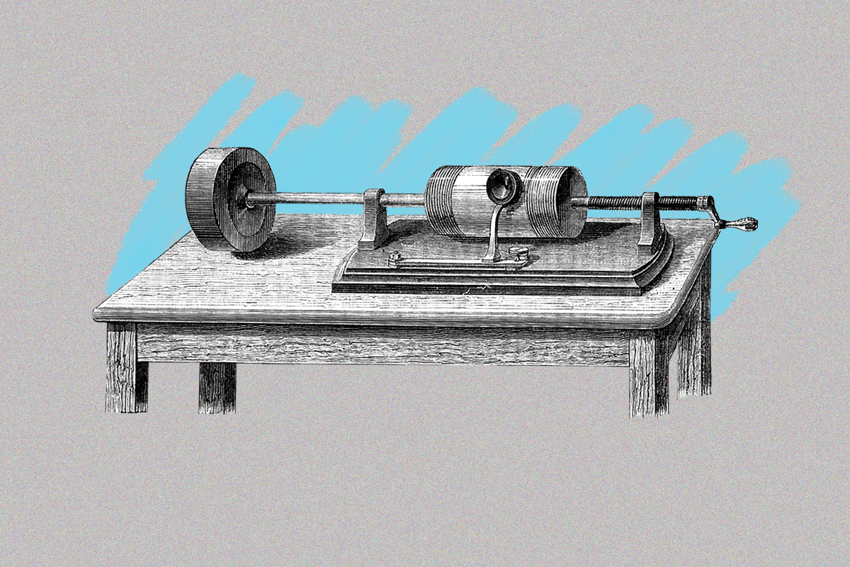 Edison wax cylinder phonograph