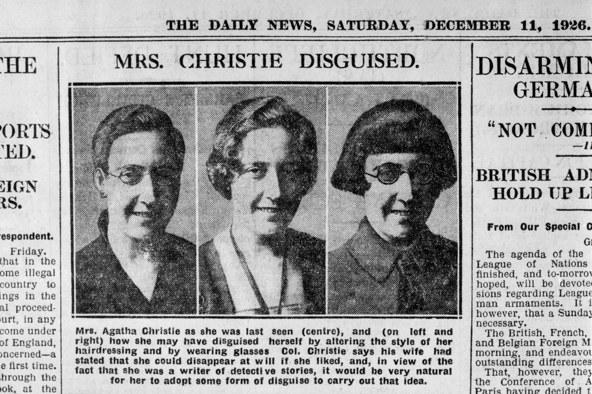 Agatha Christie mystery headline