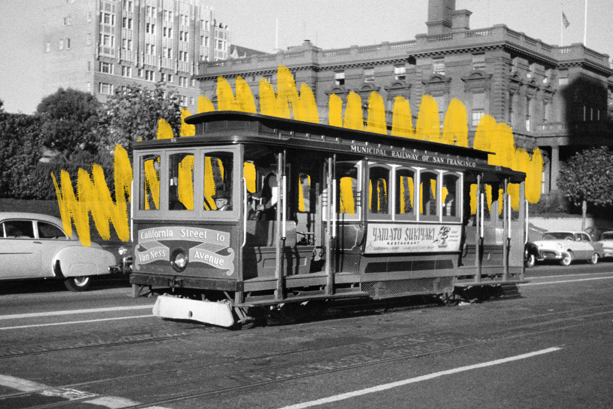 San Francisco cable car, 1957