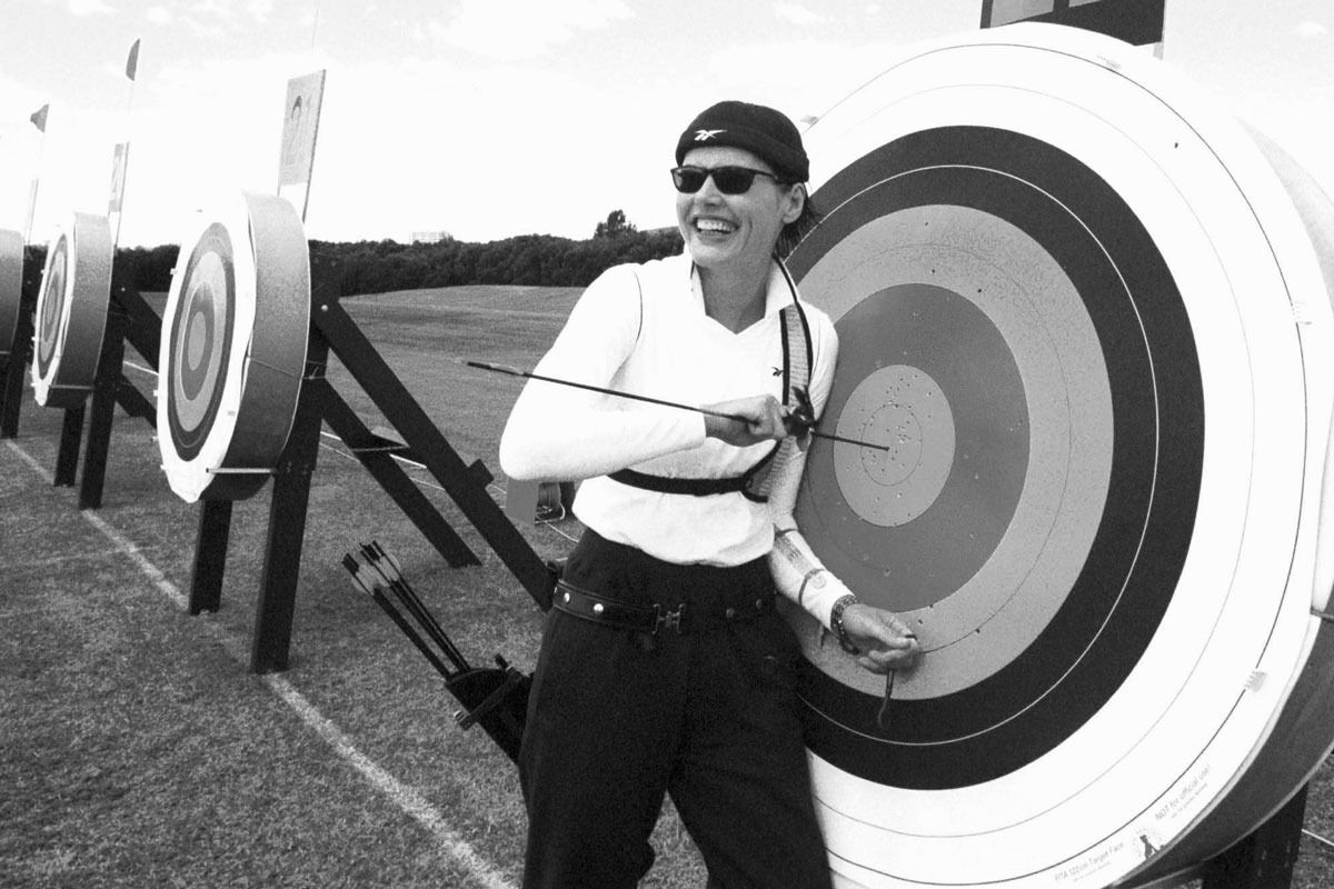 Geena Davis tests for the Olympics