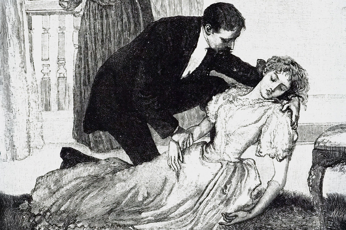Victorian woman fainting