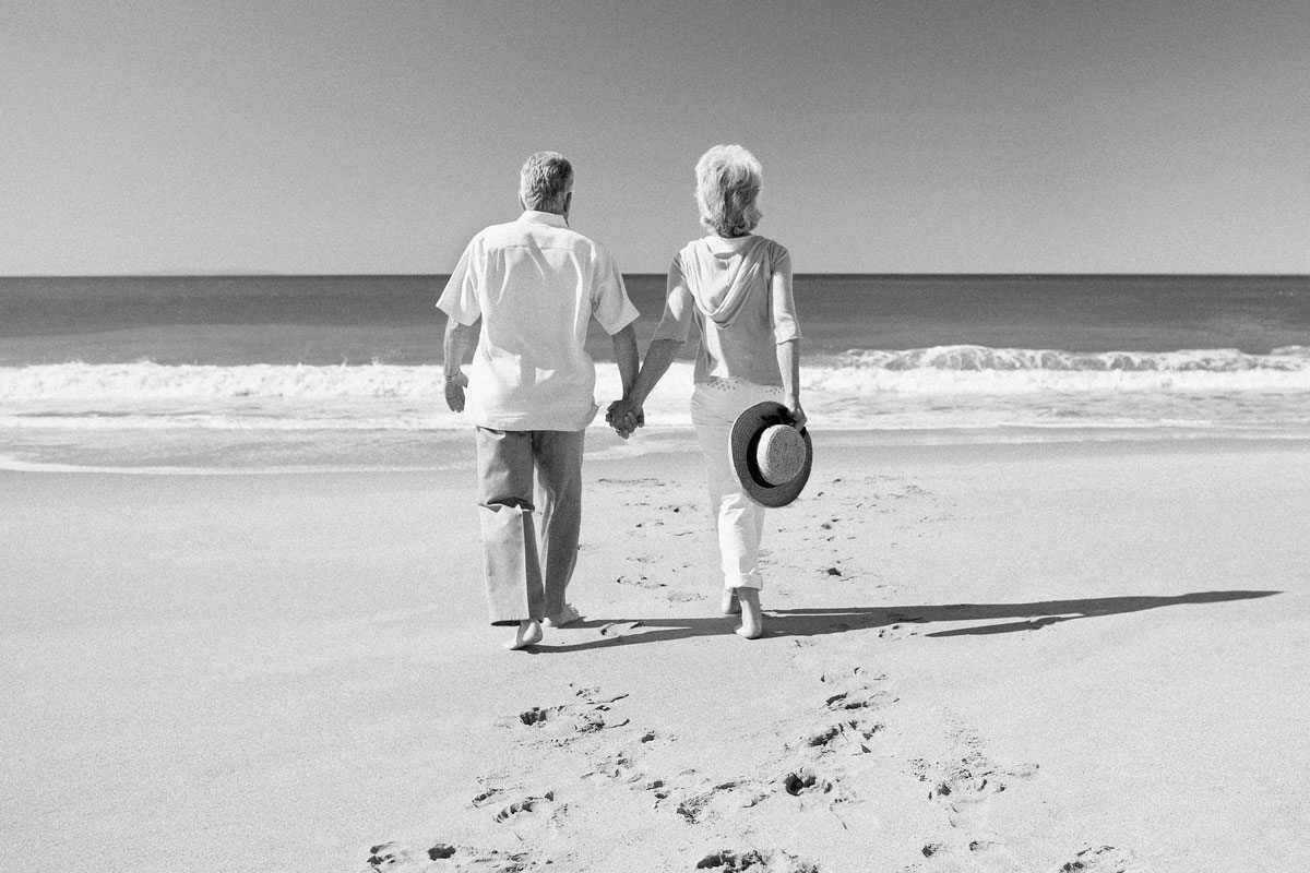 Older couple on beach