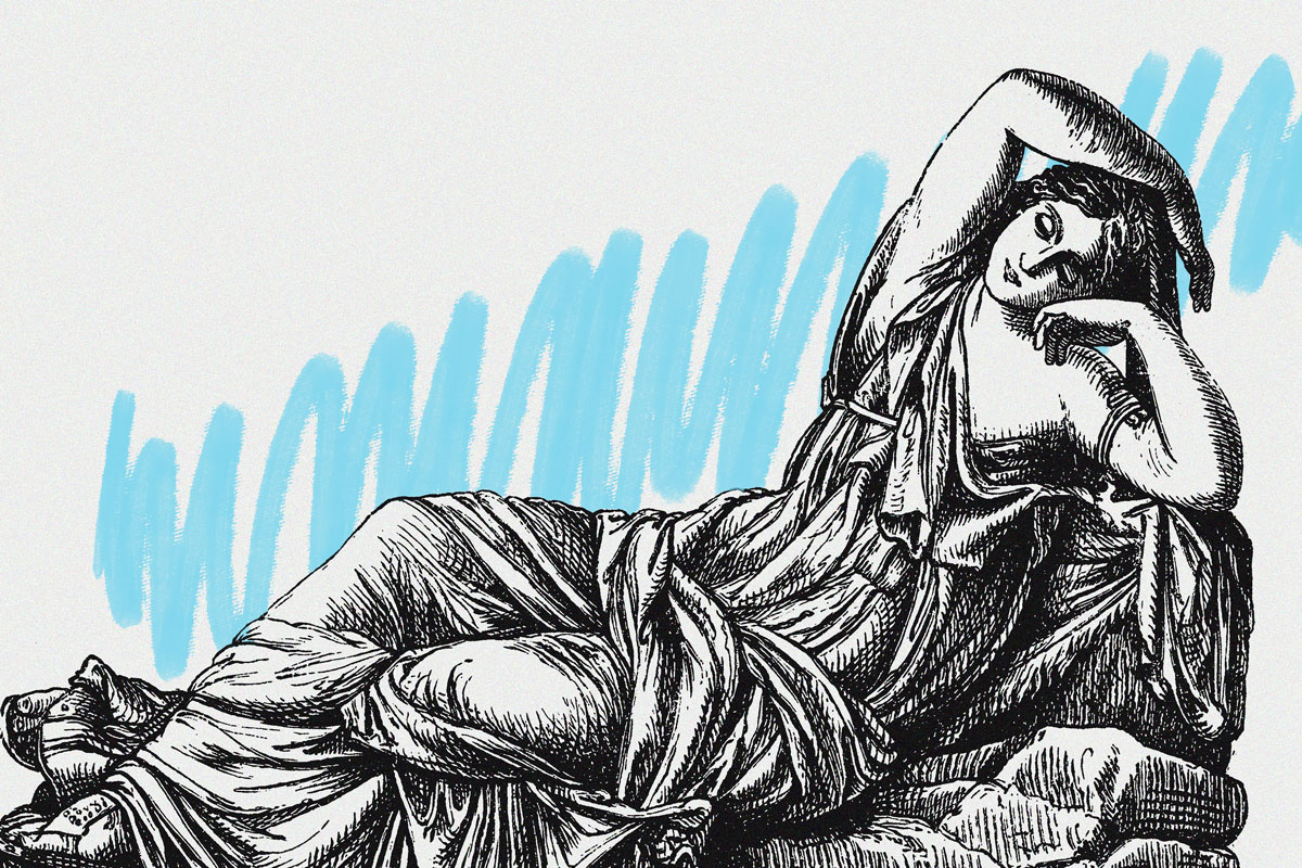Illustration of Roman woman sleeping