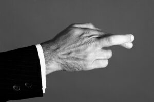 Man crossing his fingers