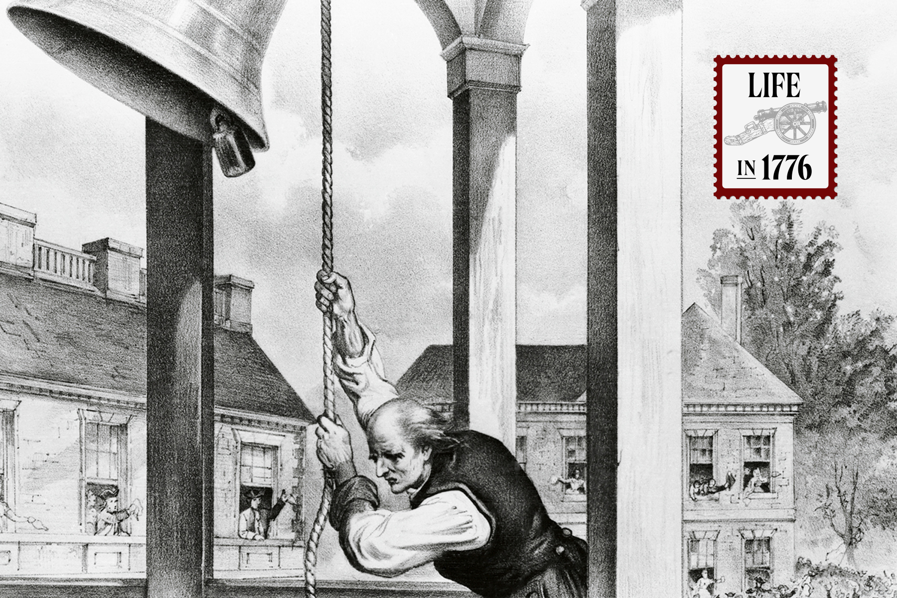Ringing the state house bell, 1776